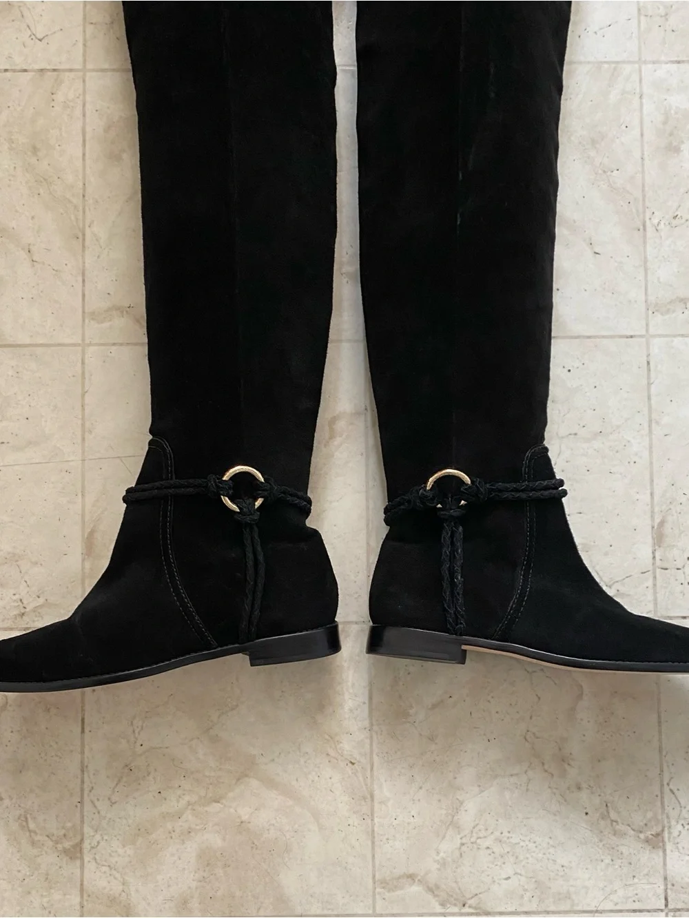 $950 NWOT Ulla Johnson Alps Black Over-the-Knee Suede Riding Tall Boots Size 9.5